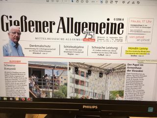 Titelseite Gießener Allgemeine 15-09-2021